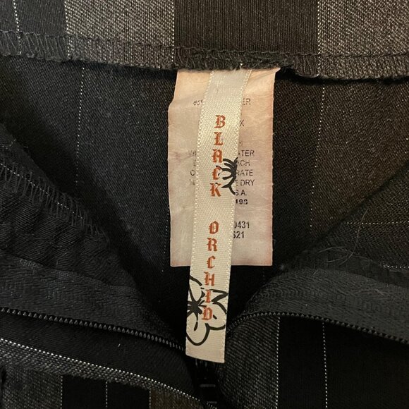 Y2K Black Orchid Black Striped Lace-Up Pencil Skirt Whimsigoth Punk Size XS - Picture 6 of 8